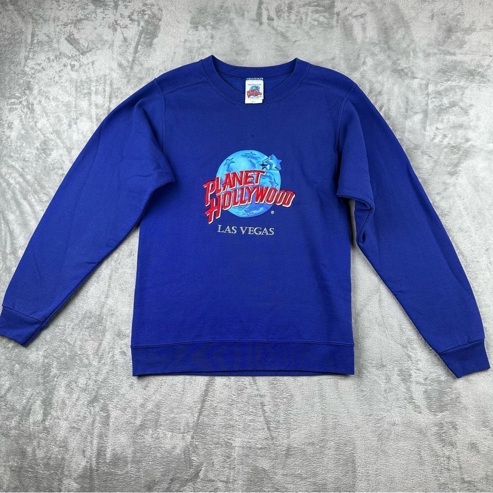 Planet Hollywood Las Vages VTG 90's  Sweatshirt Crewneck SZ S  Blue Made In USA